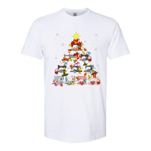 Sewing Machines Christmas Tree Quilt Sewing Lovers Xmas Softstyle CVC T-Shirt