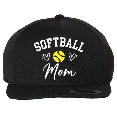 Softball Mom Cute Game Day Outfit Gift Wool Snapback Cap