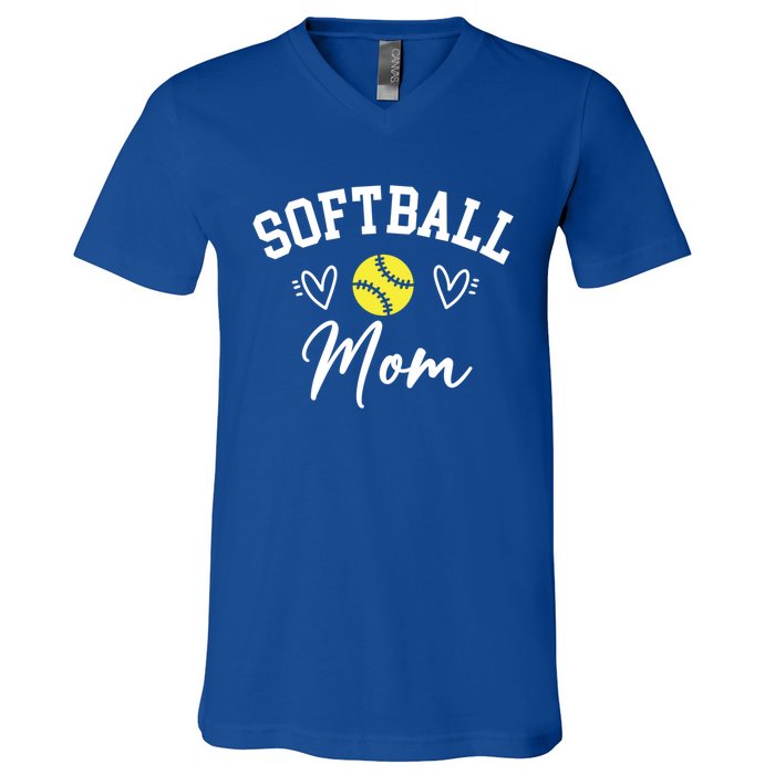 Softball Mom Cute Game Day Outfit Gift V-Neck T-Shirt