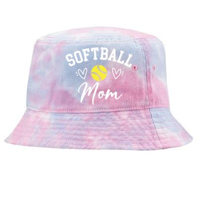 Softball Mom Cute Game Day Outfit Gift Tie-Dyed Bucket Hat