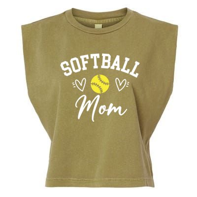 Softball Mom Cute Game Day Outfit Gift Garment-Dyed Women's Muscle Tee