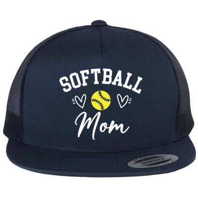 Softball Mom Cute Game Day Outfit Gift Flat Bill Trucker Hat