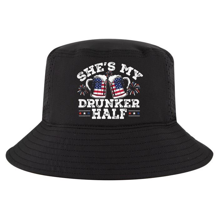 She's My Drunker Half Funny Beer Couple Matching 4th Of July Cool Comfort Performance Bucket Hat