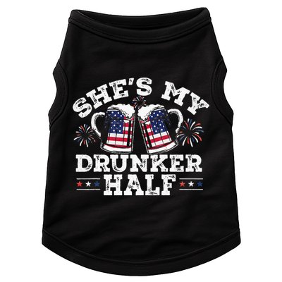 She's My Drunker Half Funny Beer Couple Matching 4th Of July Doggie Tank
