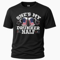 She's My Drunker Half Funny Beer Couple Matching 4th Of July Cooling Performance Crew T-Shirt