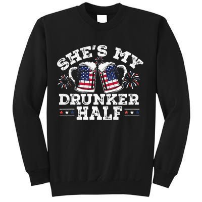 She's My Drunker Half Funny Beer Couple Matching 4th Of July Sweatshirt
