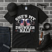 She's My Drunker Half Funny Beer Couple Matching 4th Of July Tall T-Shirt