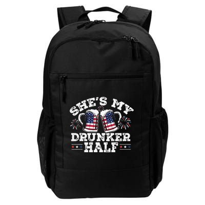 She's My Drunker Half Funny Beer Couple Matching 4th Of July Backpack