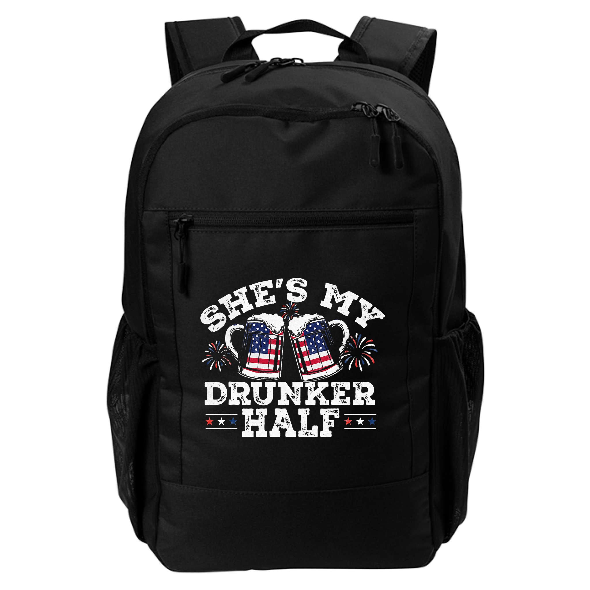 She's My Drunker Half Funny Beer Couple Matching 4th Of July Backpack