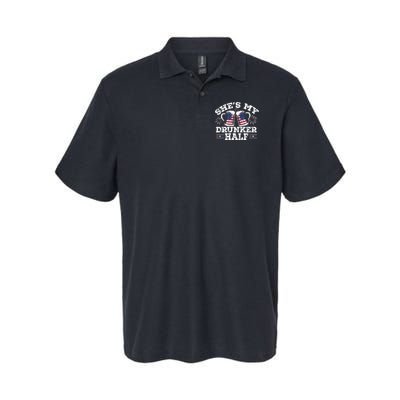 She's My Drunker Half Funny Beer Couple Matching 4th Of July Polo