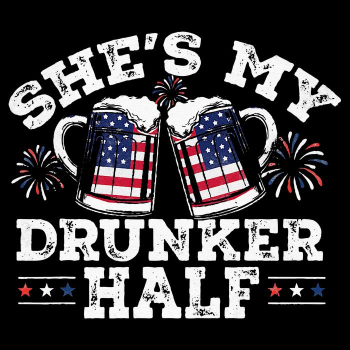 She's My Drunker Half Funny Beer Couple Matching 4th Of July 16 in Basic Backpack