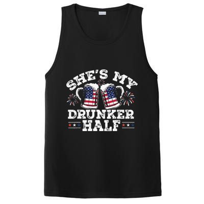 She's My Drunker Half Funny Beer Couple Matching 4th Of July PosiCharge Competitor Tank