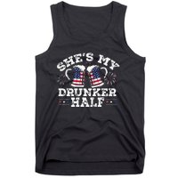 She's My Drunker Half Funny Beer Couple Matching 4th Of July Tank Top