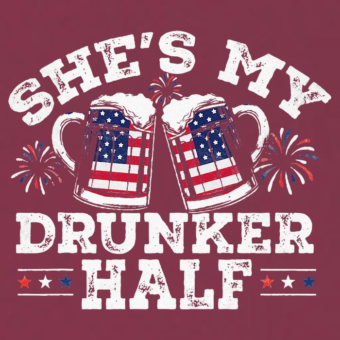 She's My Drunker Half Funny Beer Couple Matching 4th Of July 16oz Travel Tumbler