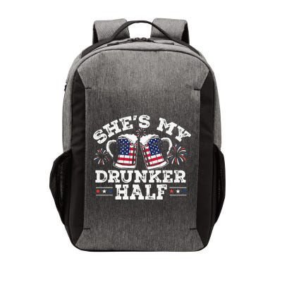 She's My Drunker Half Funny Beer Couple Matching 4th Of July Vector Backpack