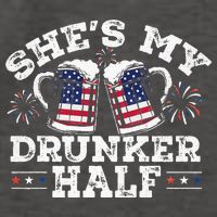 She's My Drunker Half Funny Beer Couple Matching 4th Of July Vector Backpack