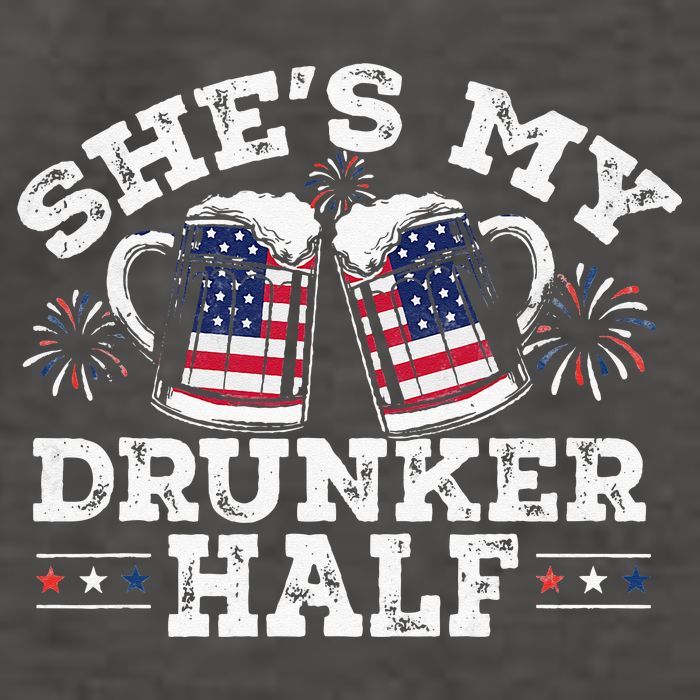 She's My Drunker Half Funny Beer Couple Matching 4th Of July Vector Backpack