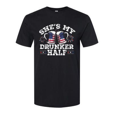 She's My Drunker Half Funny Beer Couple Matching 4th Of July Softstyle® CVC T-Shirt