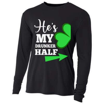 Shes My Drunker Half Couples St Patricks Day Irish Shamrock Cooling Performance Long Sleeve Crew