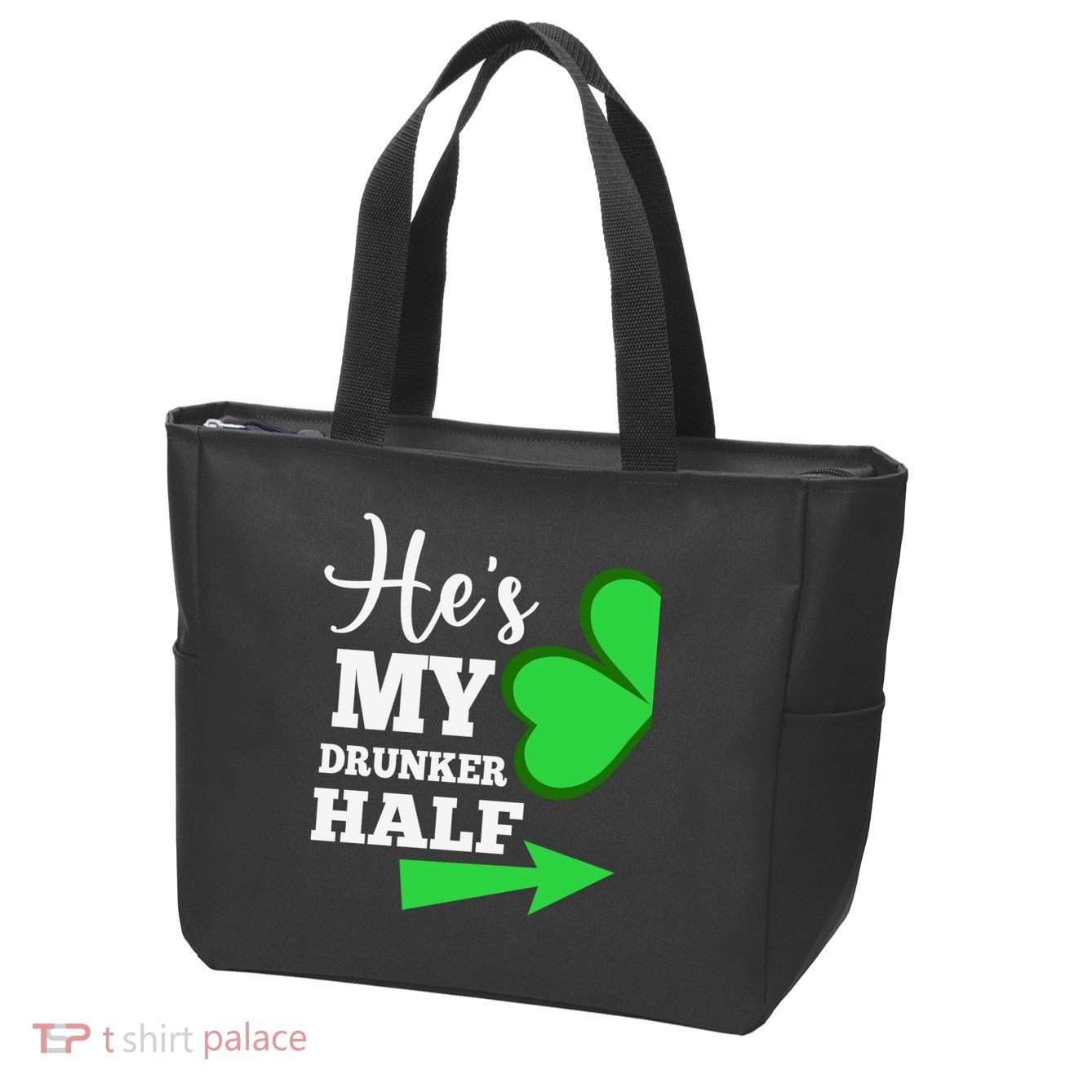 Shes My Drunker Half Couples St Patricks Day Irish Shamrock Zip Tote Bag
