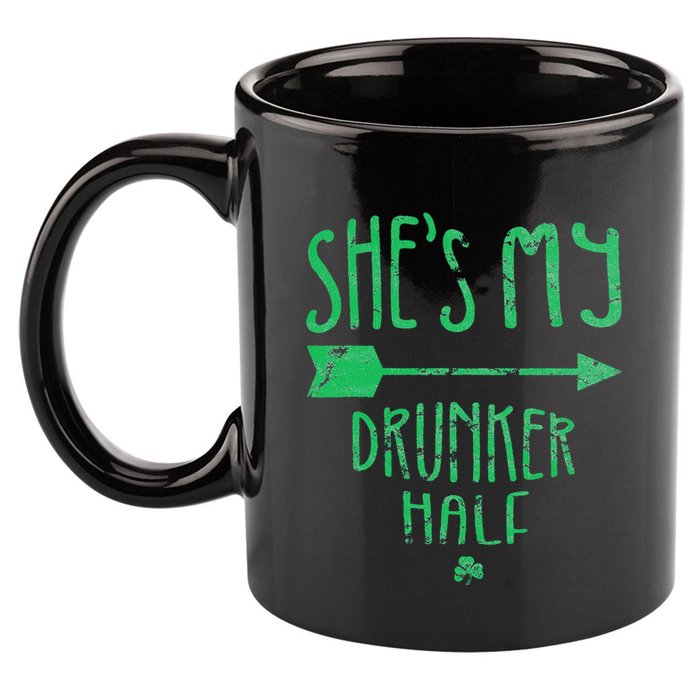 She's My Drunker Half Saint Patrick's Day Couples 11oz C Handle Ceramic Mug