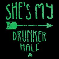 She's My Drunker Half Saint Patrick's Day Couples Short Acrylic Beanie