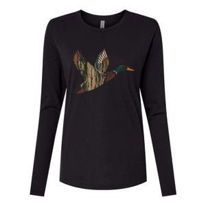 Sitka Mallard Dux Waterfowl Hunting Gear Duck Camo Womens Cotton Relaxed Long Sleeve T-Shirt