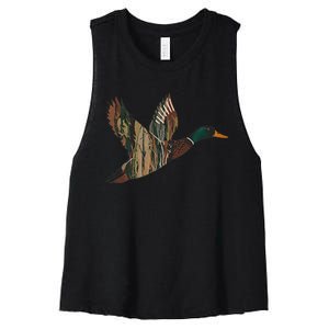 Sitka Mallard Dux Waterfowl Hunting Gear Duck Camo Women's Racerback Cropped Tank