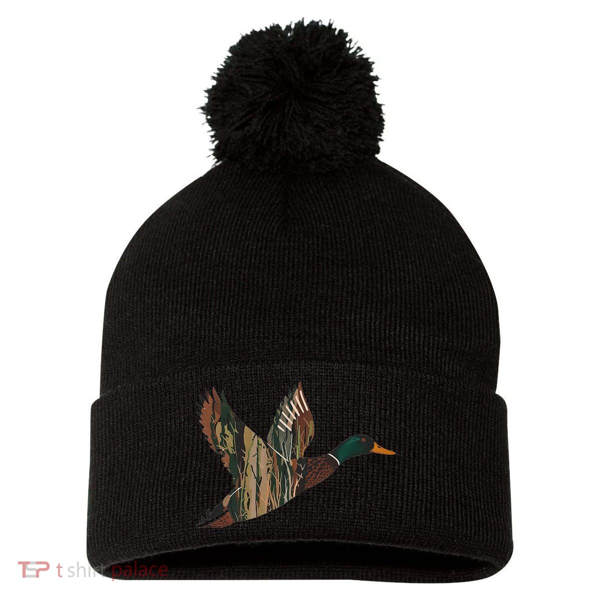Sitka Mallard Dux Waterfowl Hunting Gear Duck Camo Pom Pom 12in Knit Beanie