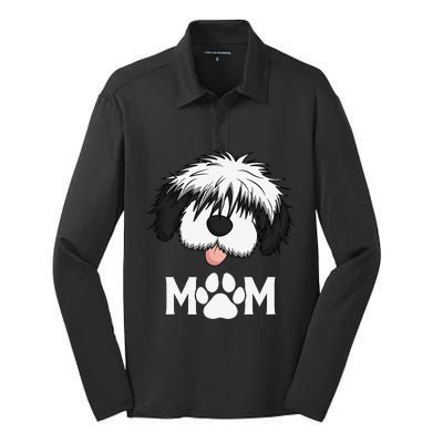 Sheepadoodle Mom Dog Mother Gift Idea For Mother's Day Silk Touch Performance Long Sleeve Polo