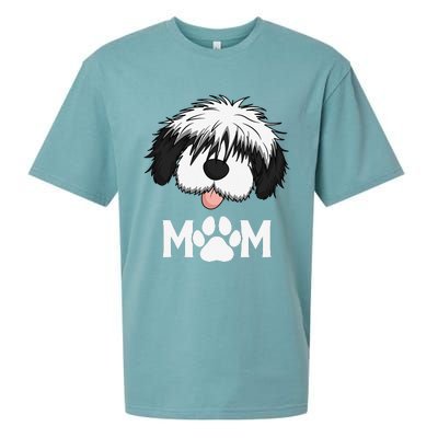 Sheepadoodle Mom Dog Mother Gift Idea For Mother's Day Sueded Cloud Jersey T-Shirt