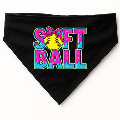 Softball Mama Drip Ice Cream Baseball Drip Game Day USA-Made Doggie Bandana