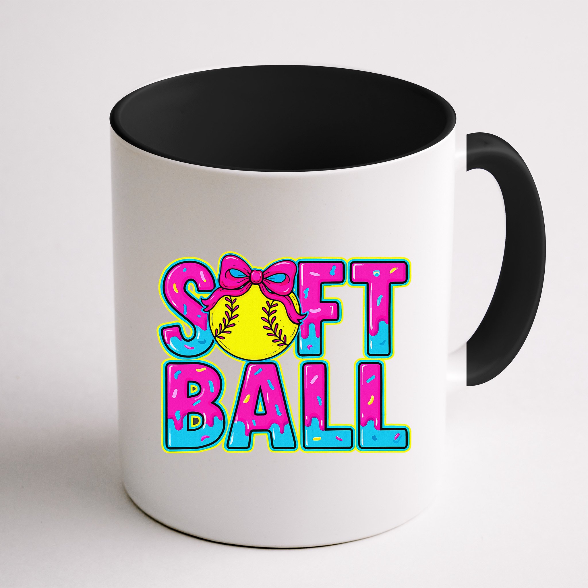 Softball Mama Drip Ice Cream Baseball Drip Game Day Mug