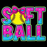Softball Mama Drip Ice Cream Baseball Drip Game Day Drawstring Bag