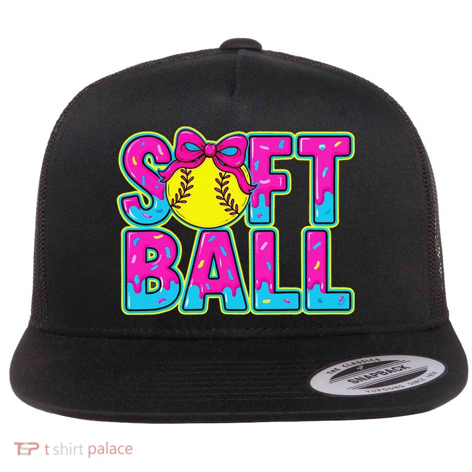 Softball Mama Drip Ice Cream Baseball Drip Game Day Flatbill Hat