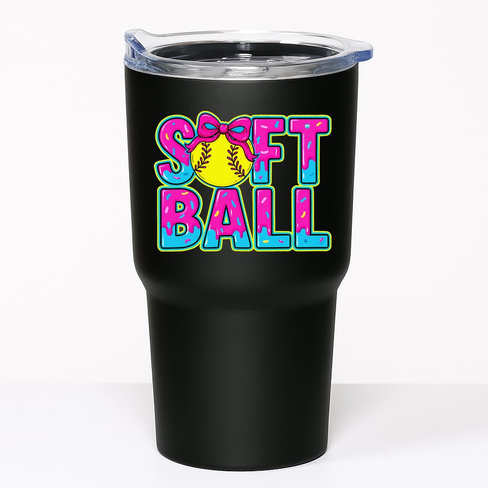 Softball Mama Drip Ice Cream Baseball Drip Game Day Tumbler
