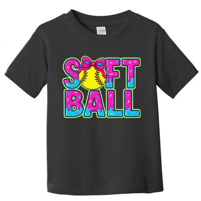 Softball Mama Drip Ice Cream Baseball Drip Game Day Toddler T-Shirt