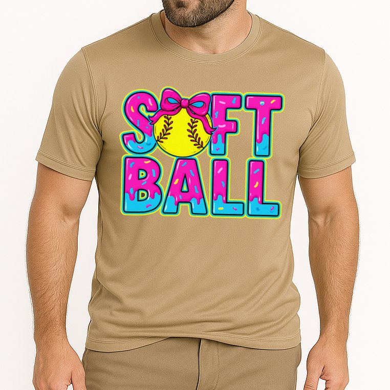 Softball Mama Drip Ice Cream Baseball Drip Game Day Cooling Performance Crew T-Shirt