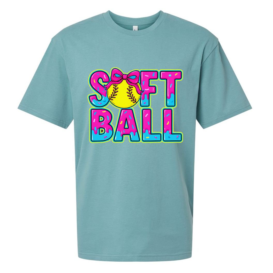 Softball Mama Drip Ice Cream Baseball Drip Game Day Sueded Cloud Jersey T-Shirt