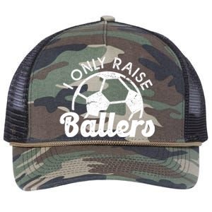 Soccer Mom Dad Mama I Only Raise Ballers Soccer Family Retro Rope Trucker Hat Cap