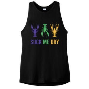 Funny Mardi Gras, Suck Me Dry, Mardi Gras Crawfish, Mardi Gras, Mardi Gras Ladies PosiCharge Tri-Blend Wicking Tank