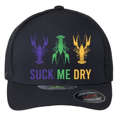 Funny Mardi Gras, Suck Me Dry, Mardi Gras Crawfish, Mardi Gras, Mardi Gras Flexfit Unipanel Trucker Cap