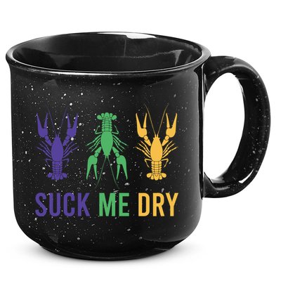 Funny Mardi Gras, Suck Me Dry, Mardi Gras Crawfish, Mardi Gras, Mardi Gras 15oz Campfire Ceramic Mug