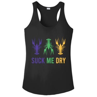 Funny Mardi Gras, Suck Me Dry, Mardi Gras Crawfish, Mardi Gras, Mardi Gras Ladies PosiCharge Competitor Racerback Tank