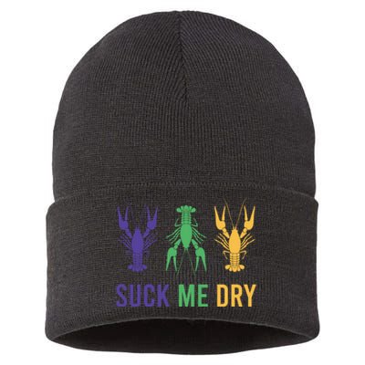 Funny Mardi Gras, Suck Me Dry, Mardi Gras Crawfish, Mardi Gras, Mardi Gras Sustainable Knit Beanie