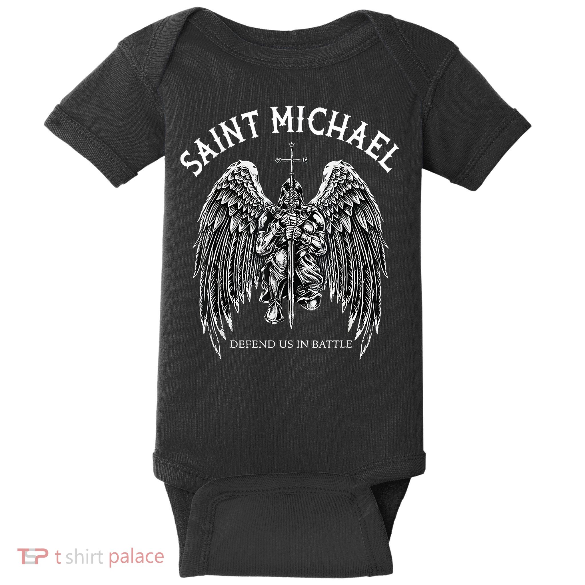 Saint Michael Defend Us In Battle  Baby Bodysuit