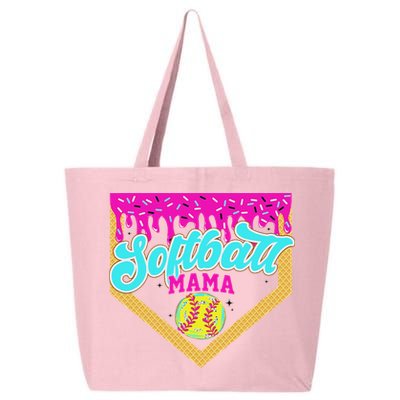 Softball Mama Drip Ice Cream Dripping Game Day Softball Mom 25L Jumbo Tote