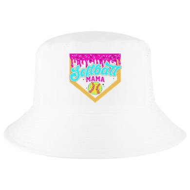 Softball Mama Drip Ice Cream Dripping Game Day Softball Mom Cool Comfort Performance Bucket Hat