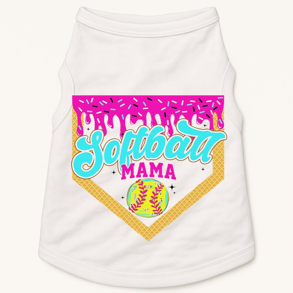 Softball Mama Drip Ice Cream Dripping Game Day Softball Mom Doggie Tank