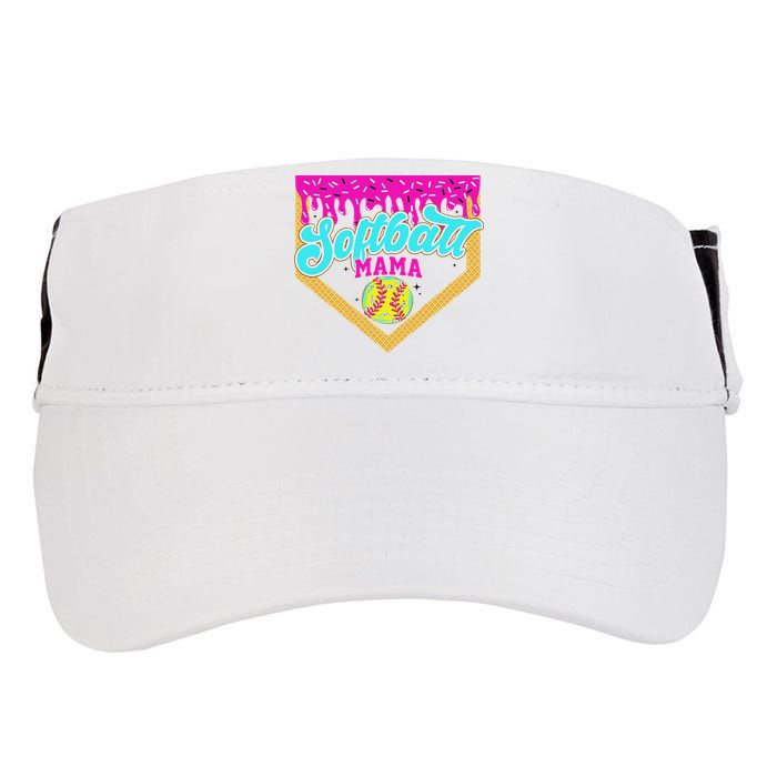 Softball Mama Drip Ice Cream Dripping Game Day Softball Mom Adult Drive Performance Visor